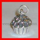 SSLP4246 STERLING SILVER MUFFIN   CUP CAKE CHARM  