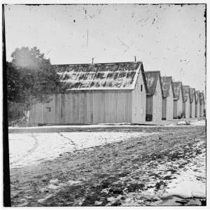 Civil War Reprint City Point, Virginia. Barracks of Military Railroad 