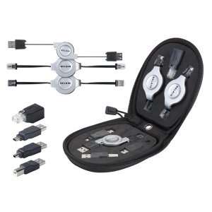  Belkin 7 in 1 Retractable Cable Travel Pack. USB 