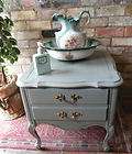 Elegant Louis XV Style Annie Sloan Duck Egg Bedside Che