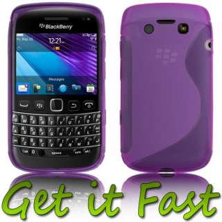 PURPLE S CURVE WAVE DURABLE GEL SKIN CASE COVER FOR BLACKBERRY 9790 