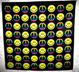 Hippy Smiley Face Peace Bandana Head Scarf Poster  