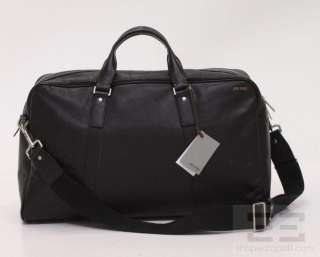   Black Grain Leather Medium Eaton Duffle Shoulder Bag NEW  