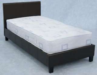Single 3FT Bed Frame Black Faux Leather 3 New Bedstead  