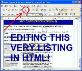 Note that OpenOffice writer is being used to edit this ad listing 