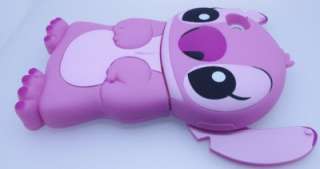 Disney 3D Stitch Movable Ear Flip Pink Hard Case Cover for iPhone 4 