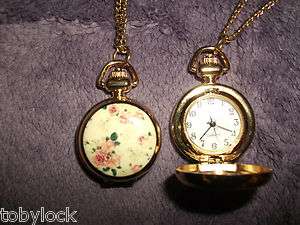 OPIA PRIMARK VINTAGE FLORAL WATCH PENDANT CHAIN DITSY KITSCH GOOD 