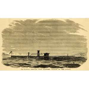 1874 Print Edwin A. Stevens Iron Battery Ironclad Warship Armored Ship 