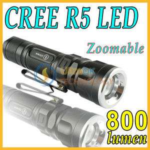 Bright 800 lumens CREE XP G R5 LED Zoomable 3 Modes Flashlight Torch 