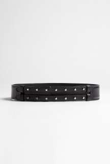 McQ Alexander McQueen  Black Studded Leather Waist Belt by McQ 