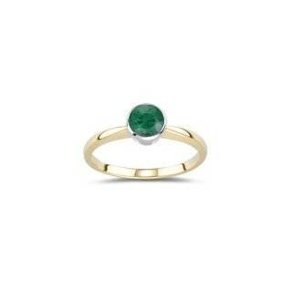 69 Ct Emerald Solitaire Ring in 14K White & Yellow Gold 5.0 Jewelry 