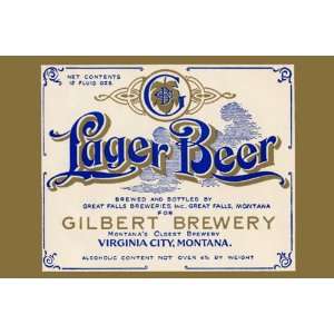 Gilbert Brewery Lager Beer 20x30 Canvas 