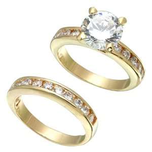    2.20 CT Round Diamond Bridal Ring Set 14K Gold (8) Jewelry
