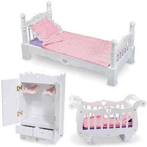   Baby Doll Deluxe Furniture Set Includes Bed, Armoire, and Crib Toys