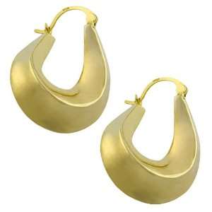    14 Karat Yellow Gold Twisted Dew Drop Hoop Earrings Jewelry