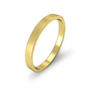   7g Mens Flat Wedding Band 2.5mm 18k Yellow Gold Ring (12) Jewelry