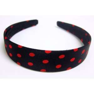  1 Red Polka Dots Black Headbands For Girls And Women One 