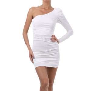  Sexy White One Shoulder Women Club Cocktail Party Dress 