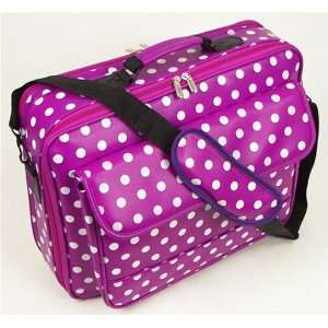  17 Purple Synthetic Leather with White Polka Dots Laptop 