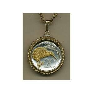   Gold Filled Rope Bezel Coin Pendant with 24 Chain