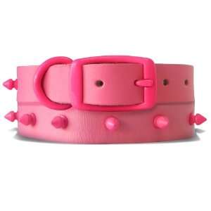  Platinum Pets Genuine Leather Dog Collar Pink With 