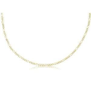 14K Solid Yellow Gold Figaro Link Chain Necklace 2.5mm Wide 24 inch 