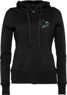 San Jose Sharks Womens Black Signature Full Zip Hooded Sweatshirt 