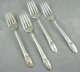   LOVE Silverplate Salad Forks 1847 Rogers Bros IS No Monograms Set of 4