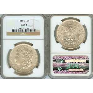  1884 0 Morgan US Silver $1 Dollar BU NGC Certified MS63 