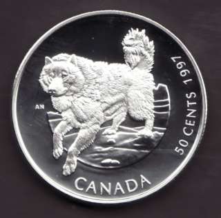 1997 Canadian 50 C Silver Proof Coin ESKIMO DOG  