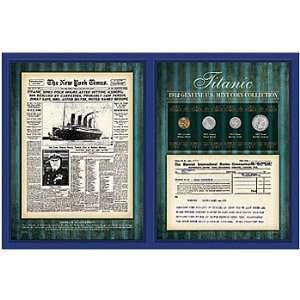 Titanic 1912 Genuine Mint Coin Collection   with Reproduced NY Times 