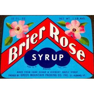  Vintage Brier Rose Syrup Label, 1940s 