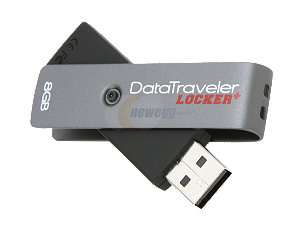 Kingston DataTraveler Locker+ 8GB USB 2.0 Flash Drive Hardware based 