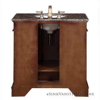   Granite Stone Counter Top Bathroom White Ceramic Sink Vanity Cabinet