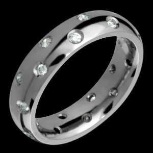  Calypso   size 13.50 Titanium Ring with Scattered Diamonds 