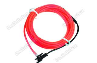 Flexible Neon Light Red EL Wire Rope Tube Car Party 3M  