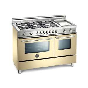 Bertazzoni Cream 48 Six Burner Gas Range Electric Griddle  