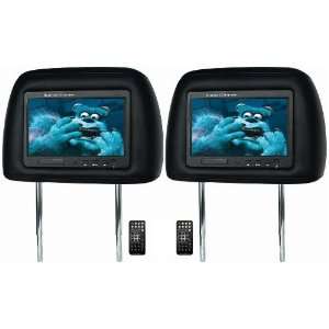  Black Pair 7 Headrest Lcd TFT Monitors with Wireless 