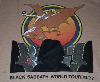 VINTAGE BLACK SABBATH WORLD TOUR SHIRT 1976 S  