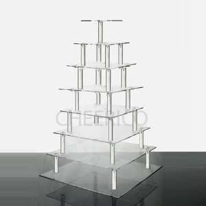   Large Square Wedding Acrylic Cupcake Stand Tree Tower Cup Cake Display