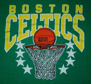 VINTAGE BOSTON CELTICS BASKETBALL NBA T  SHIRT 1980S L ORIGINAL 