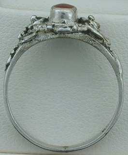 Carnelian Agate Gem Stone Gemstone Sterling Ring Size 9  