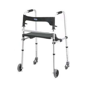  Invacare Junior Adult Walker 5 Inch Fixed Front Wheels Folding Seat 