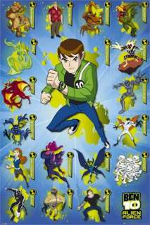 CARTOON POSTER ~ BEN 10 ALIEN FORCE COMPILATION CAST  