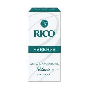  Rico Reserve Classic Alto Sax Reeds Box Of 25 Strength 2.5 