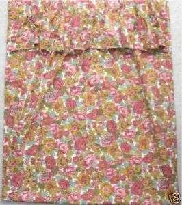 Set Vintage 60s 70s Pink Floral Shabby Curtains Drapes  