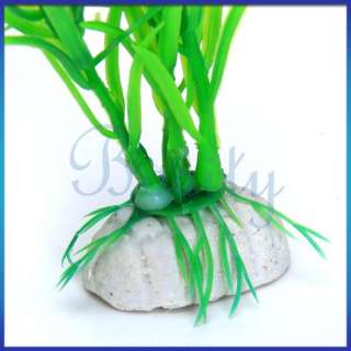 Green Plastic Aquarium Plant Fish Tank Grass Ornament Decor 20cm 