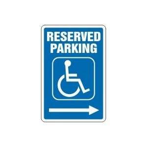  RESERVED PARKING (W/GRAPHIC) (RIGHT ARROW) Sign   18 x 12 