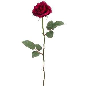   Artificial Single Burgundy Rose Silk Flower Sprays 23