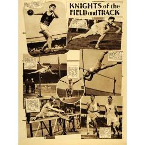  1934 Track Field UK Athletes Shot Put Discus Hurdles 